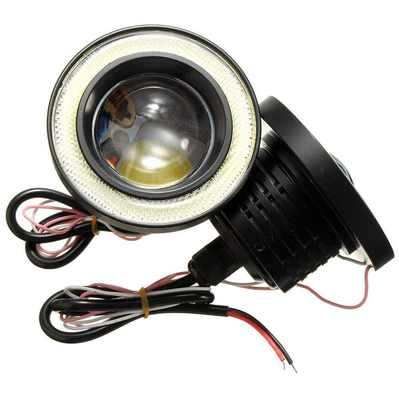 SOCAL-LED LIGHTING مصابيح ضباب LED SOCAL-LED إضاءة بيضاء باردة 3.5 بوصة دائرية COB لمبة بروجيكتور عين الملائكة عالية القوة ساطعة حلقة DRL هالة، عبوة من 2 - Image 4